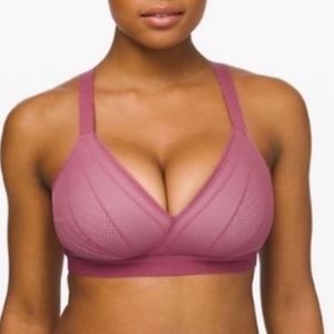 Lululemon awake to lace racerback sport bra dusty pink